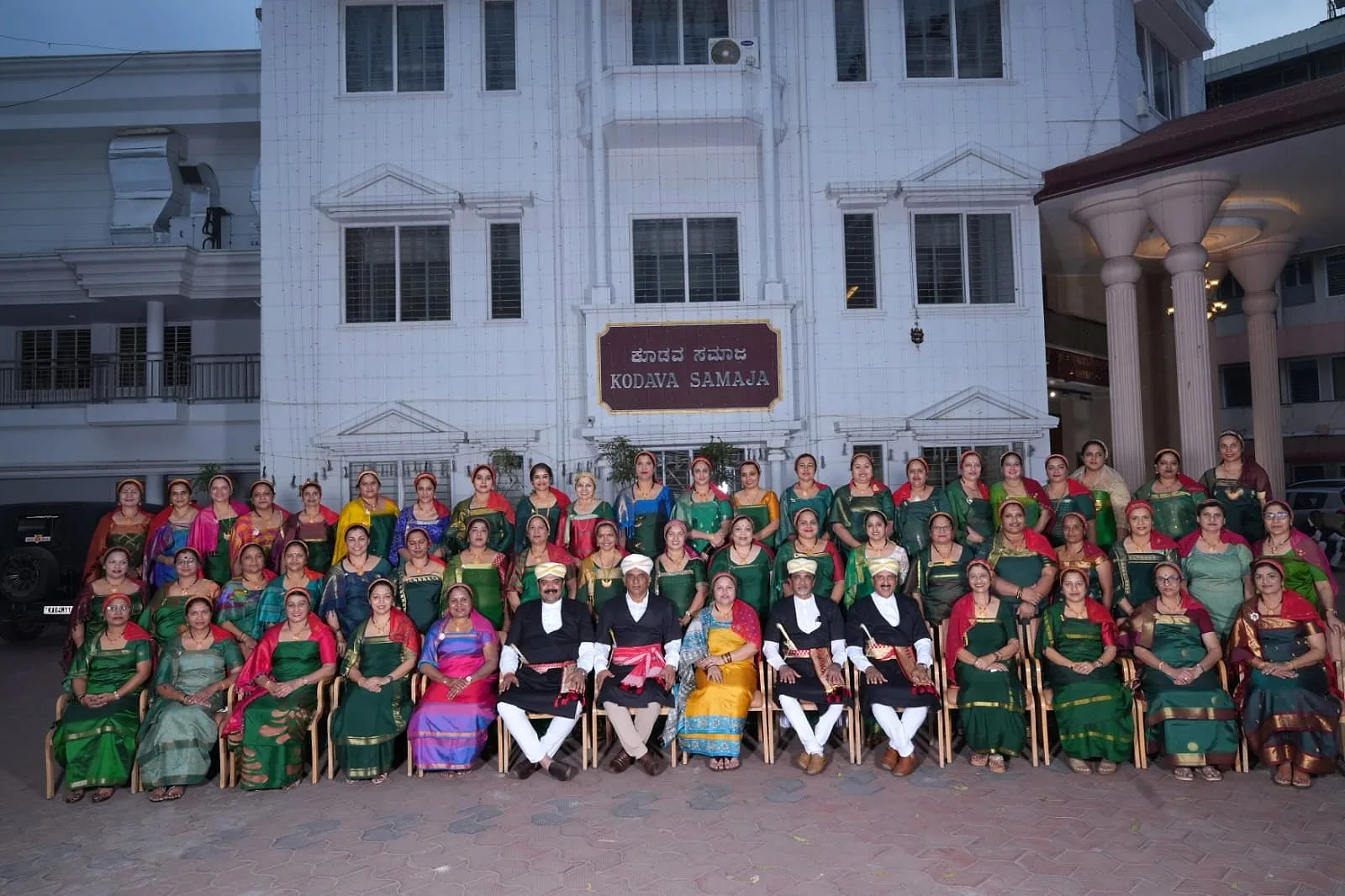 Members of the Kodava Samaja Women's Council, photographed together at the Samaja